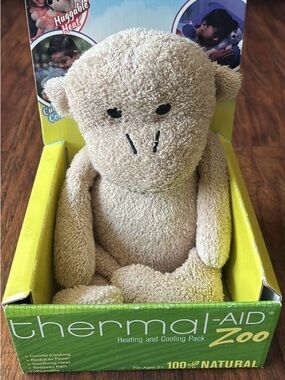 Zoo Beige Plush Heating & Cooling Pack - Monkey